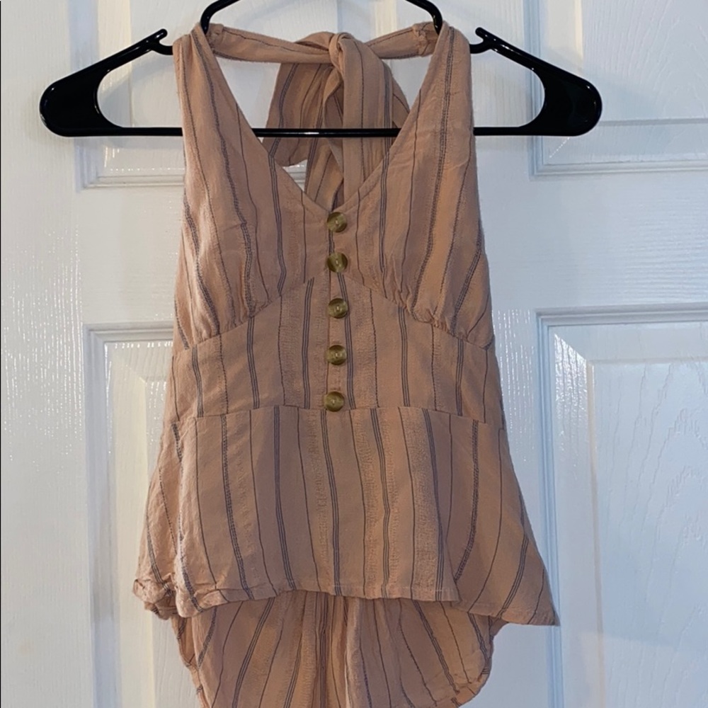 American Eagle Striped Halter Blouse XS